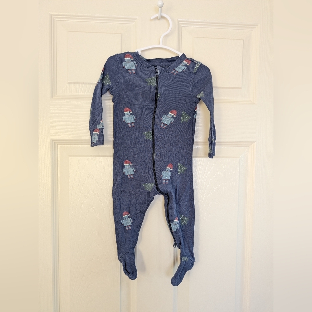 Rise Little Earthling Robot Print Christmas Kids Footie